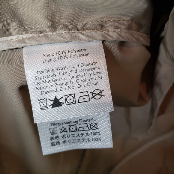 Eddie Bauer Lightweight Belted Peacoat Jacket XS Beige‎ Khaki Button - Picture 7 of 7